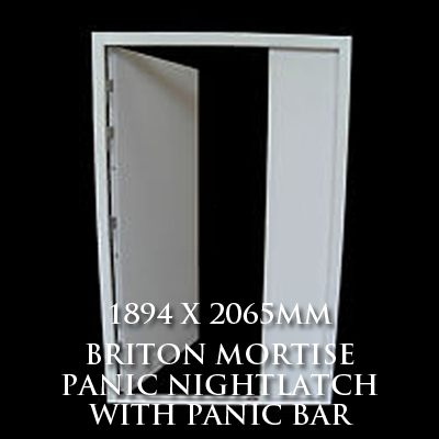 1894 x 2065mm Blank Double Personnel Door (Briton Mortise Panic Nightlatch with Panic Bar)