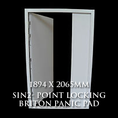 1894 x 2065mm Blank Double Personnel Door (Sin 2 Point Locking Briton Panic Pad)