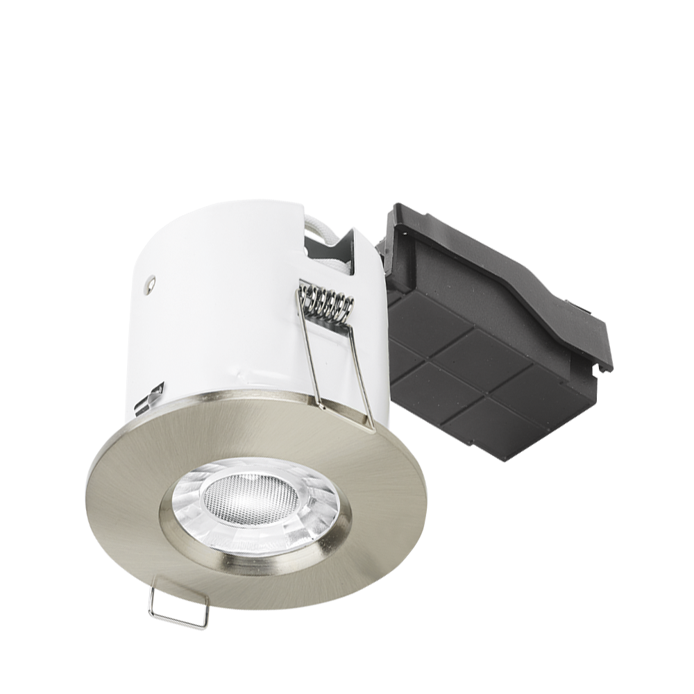 5 x 8w LED Fire Rated Satin Nickel Downlight Bathroom Spotlight Fittings IP65 