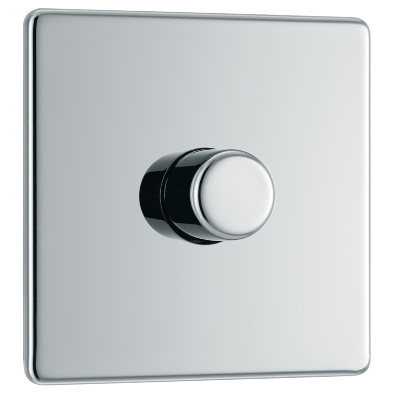Screwless FPC81 Polished Chrome 1 Gang 2 Way Dimmer