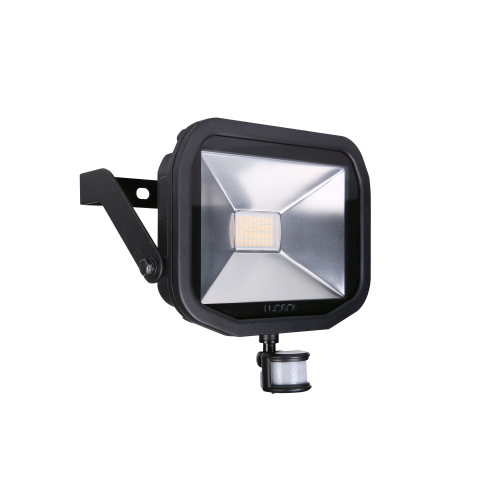BG Luceco LFSP30B150-02 38W Black Slimline Guardian PIR LED Floodlight Daylight Profile