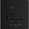 BG Flatplate Screwless FFB15 Matt Black Triple Pole Fan Isolator Switch