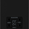 FFB20B Matt Black Shaver Socket 115/230V Black Trim