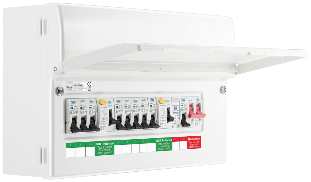 18th Edition 8 Way Dual RCD Consumer Unit with 8 x MCB & SPD