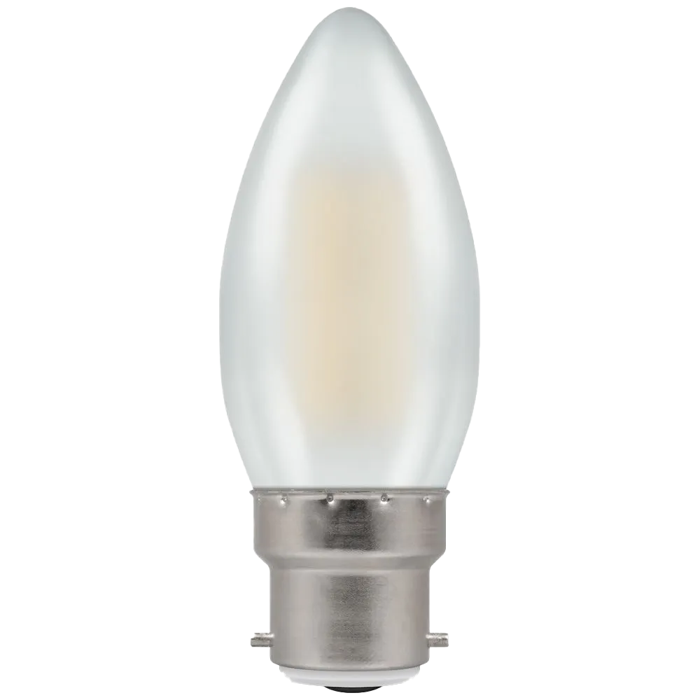 Crompton 7178 5W Dimmable LED Bayonet Filament Pearl Candle Lamp