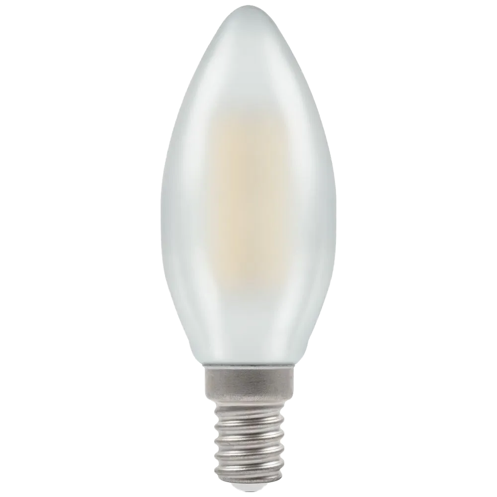 Crompton 7208 5W Dimmable LED SES/E14 Filament Pearl Candle Lamp Warm White