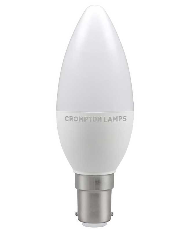 Crompton 11304 5.5W LED SBC/B15 Frosted Candle Lamp Warm White