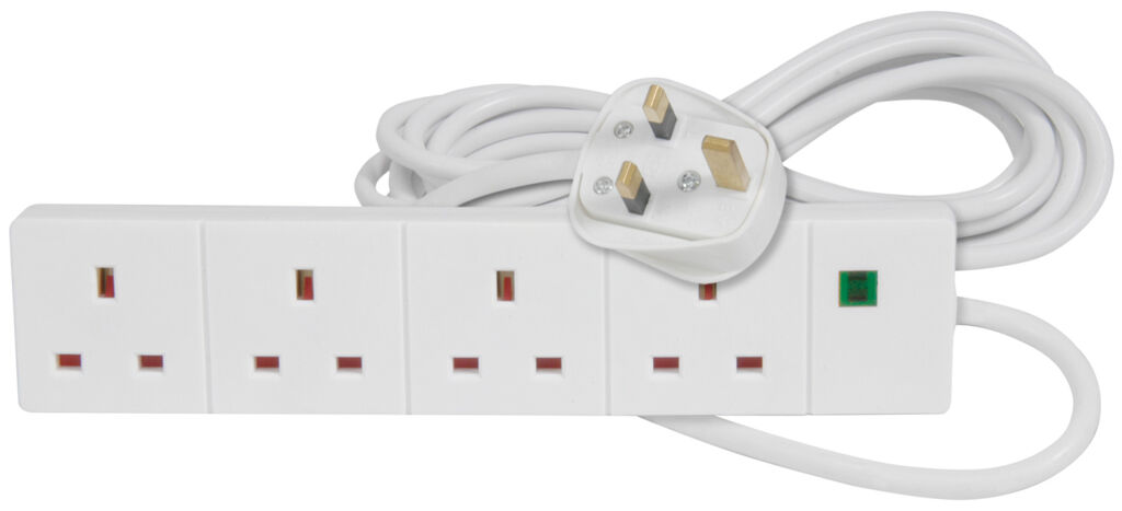 Mercury 4 Gang Extension Socket with 5 Meter Lead Surge Protection