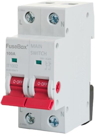 Fusebox IT1002 100A Main 2 Pole Isolator Switch