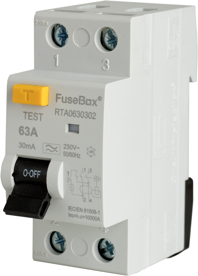 Fusebox RTA630302 63A Type A RCD 2 Pole - peclights#