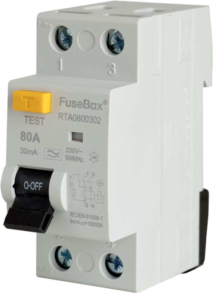 Fusebox RTA800302 80A Type A RCD 2 Pole