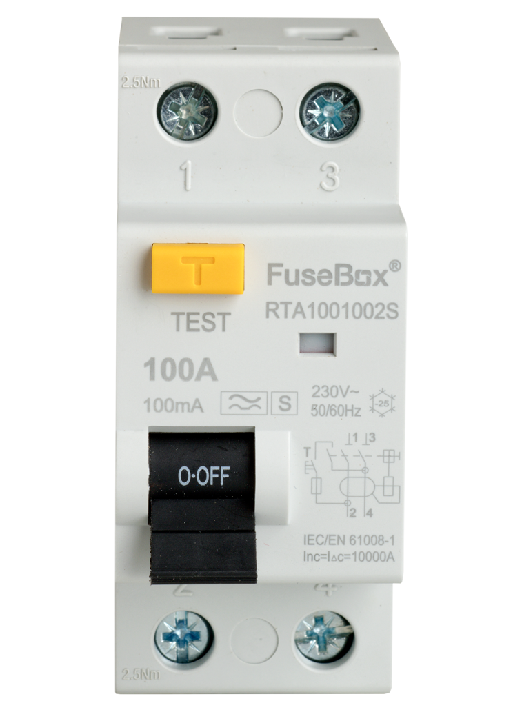 Fusebox RTA1001002S 100A 100mA Type A RCD 2 Pole - peclights