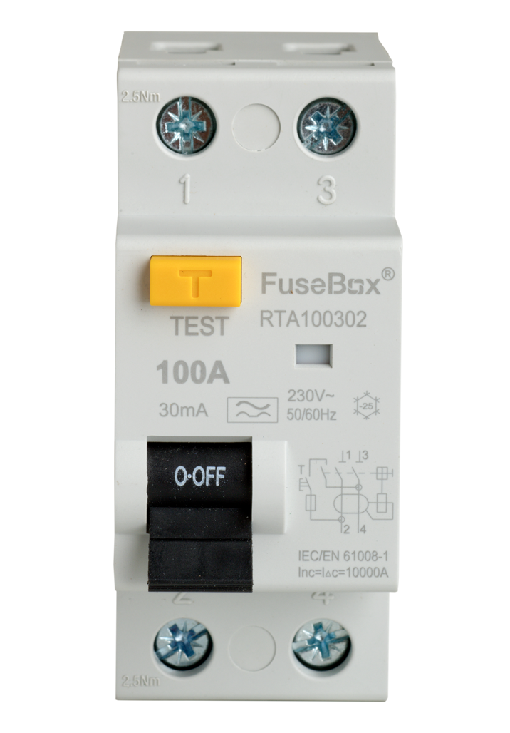 Fusebox RTA100302 100A Type A RCD 2 Pole - peclights
