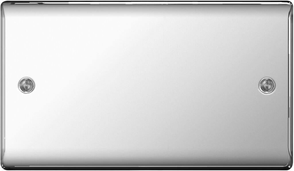 BG Nexus Metal NPC95 Polished Chrome 2 Gang Blank Plate
