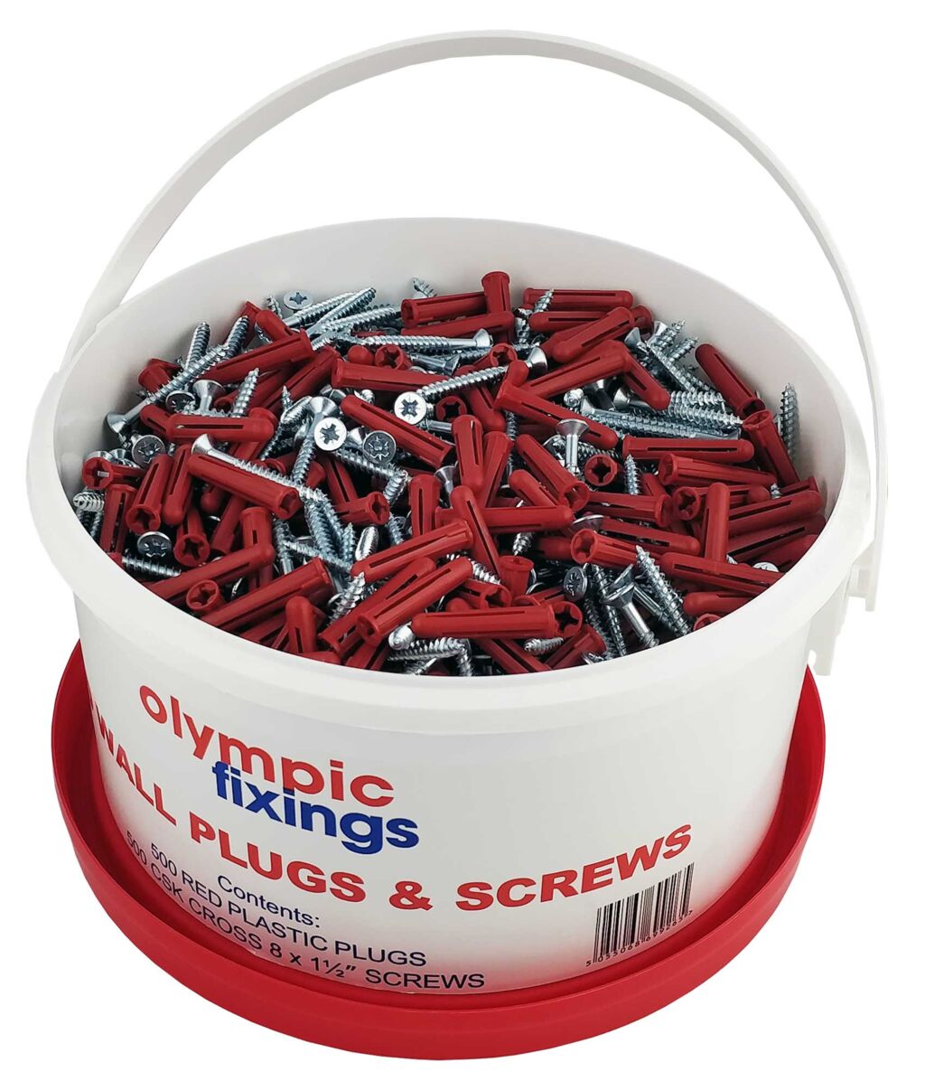 Olympic Red Wall Plugs and Screws Traders Tub