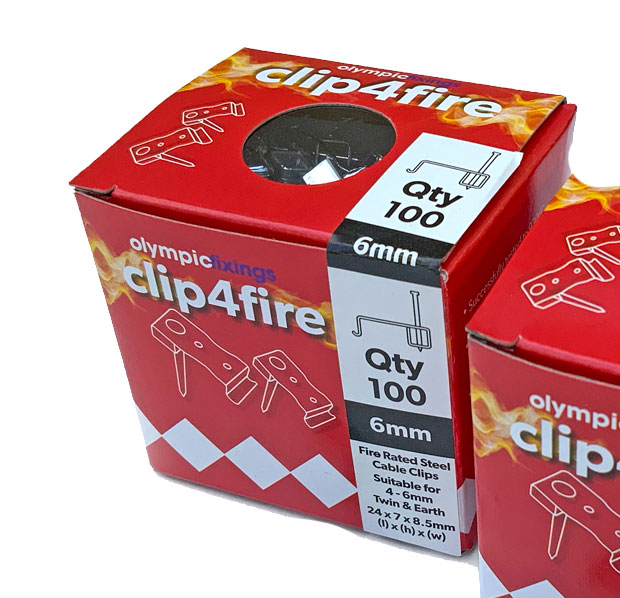 Olympic Clip4Fire Rated 4-6mm T&E Steel Flat Clips Box