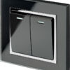 Retrotouch 00223 Retractive/Pulse Light Switch 2 Gang Black CT