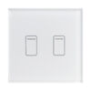 Crystal 01402 2 Gang 1 Way Touch Switch White Glass