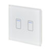 Retrotouch 2 Gang 1 Way Touch Switch White Glass