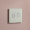Home Decor 01402 2 Gang 1 Way Touch Switch White Glass