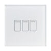 Crystal 01404 3 Gang 1 Way Touch Switch White Glass