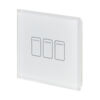 Retrotouch 01404 3 Gang 1 Way Touch Switch White Glass