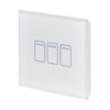 01404 3 Gang 1 Way Touch Switch White Glass
