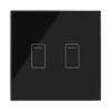 Crystal 01408 2 Gang 1 Way Touch Switch Black Glass