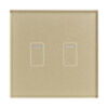 Crystal 01420 2 Gang 1 Way Touch Switch Brass Glass