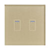 Retrotouch Crystal 01421 2 Gang 2 Way/Intermediate Touch Switch Brass Glass