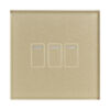Crystal 01422 3 Gang 1 Way Touch Switch Brass Glass
