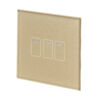 01422 3 Gang 1 Way Touch Switch Brass Glass