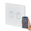 Crystal+ 01451 Wi-Fi Smart 2 Gang Touch Switch White Glass
