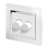 Retrotouch 02060-SM Crystal CT 2 Gang Rotary Intelligent LED Dimmer 2 Way White