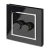 Retrotouch 02061-SM Crystal CT 2 Gang Rotary LED Dimmer 2 Way Black