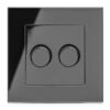 Retrotouch 02063-SM Crystal 2 Gang Rotary LED Dimmer 2 Way Black