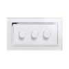 Retrotouch 02080-SM Crystal CT 3 Gang Rotary LED Dimmer 2 Way White
