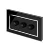 Retrotouch 02081-SM Crystal CT 3 Gang Rotary Intelligent LED Dimmer 2 Way Black