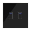 Retrotouch Crystal 01433 2 Gang 1 Way Touch Dimmer Black Glass