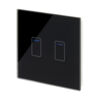 Retrotouch 2 Gang 1 Way Touch Dimmer Black Glass