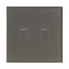 Crystal 01435 2 Gang 1 Way Touch Dimmer Grey Glass