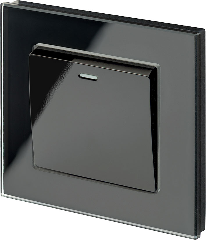 Retrotouch 00197 Retractive/Pulse Light Switch 1 Gang Black PG