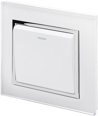 Retrotouch 00198 Retractive/Pulse Light Switch 1 Gang White CT