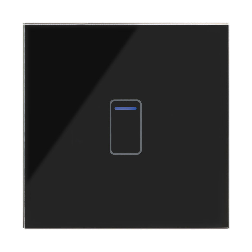 Retrotouch Crystal 01406 1 Gang 1 Way Touch Switch Black Glass