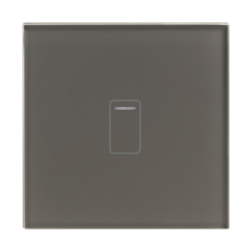 Crystal 01413 1 Gang 2 Way/Intermediate Touch Switch Grey Glass