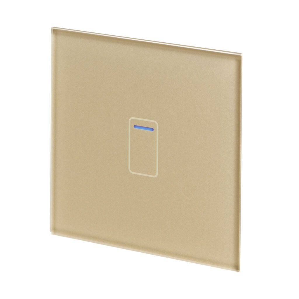 Home Decor 01418 1 Gang 1 Way Touch Switch Brass Glass