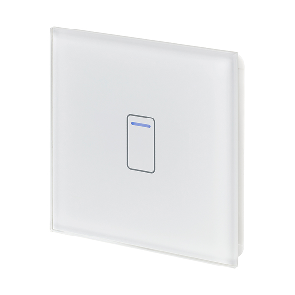 Retrotouch Crystal 01430 1 Gang 2 Way Touch Dimmer White Glass
