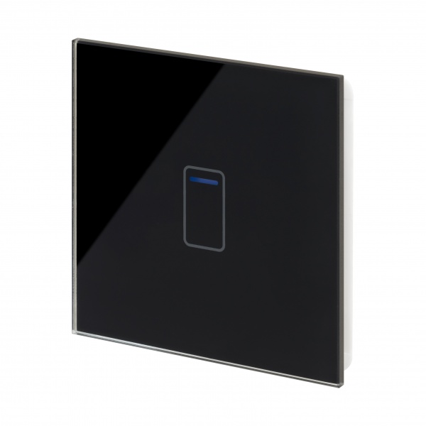01432 1 Gang 2 Way Touch Dimmer Black Glass