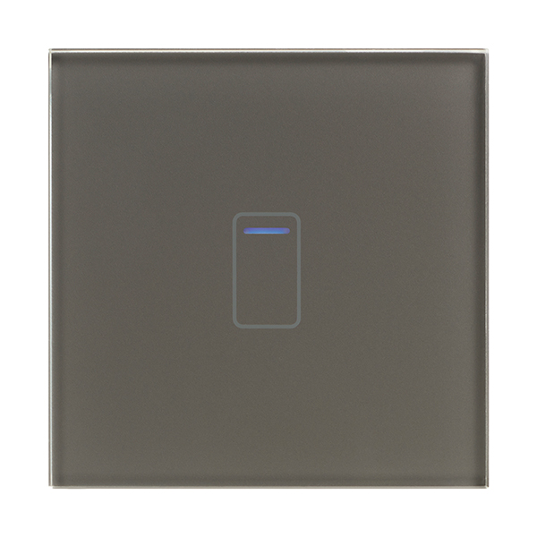Retrotouch Crystal 01434 1 Gang 2 Way Touch Dimmer Grey Glass