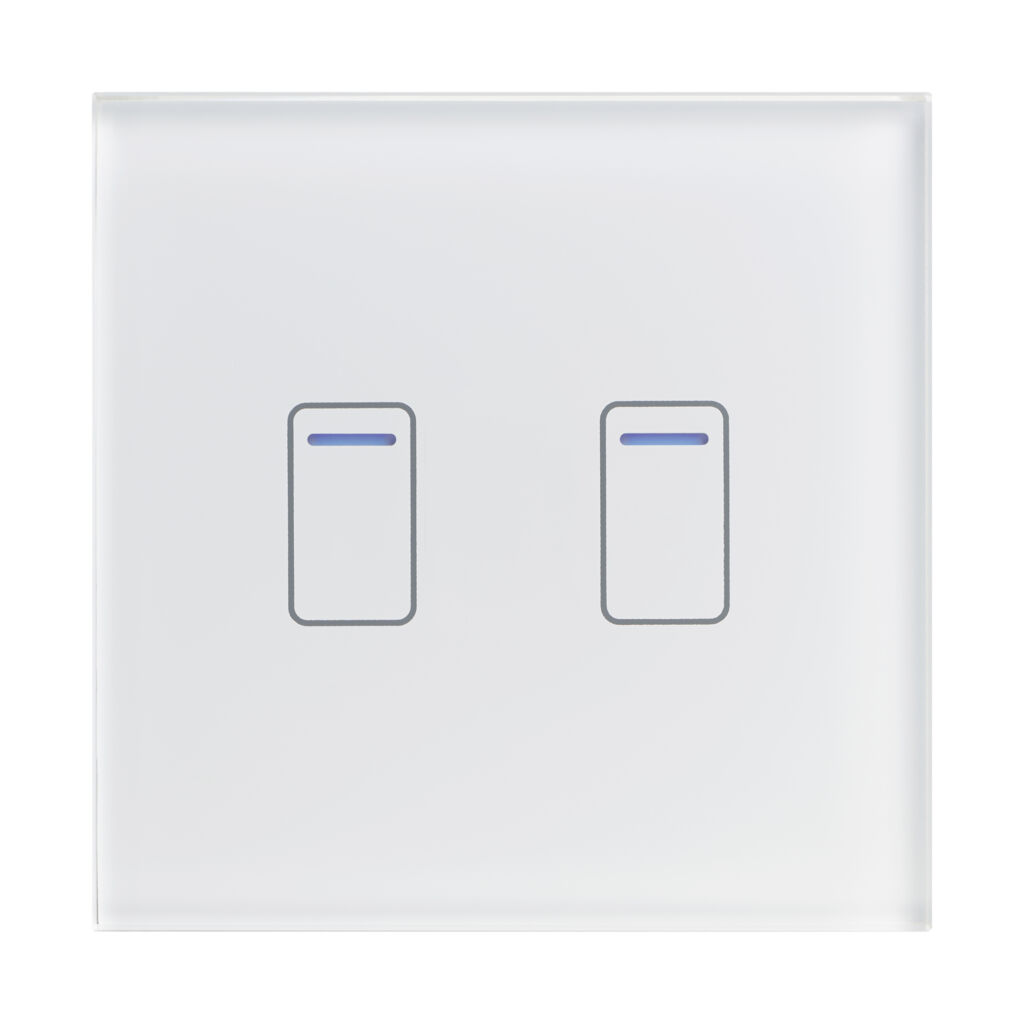 Retrotouch Crystal+ 01451 Wi-Fi Smart 2 Gang Touch Switch White Glass